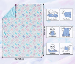 DuShow Butterfly blanket back dotted backing adds plush warmth