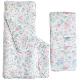 DuShow floral toddler nap mat rolled up for easy transport and storage