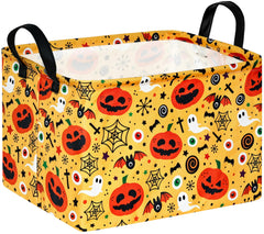 DUYIY rectangle gift storage basket front view with sturdy handles for easy carrying