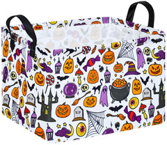 DUYIY rectangle gift storage basket front view with sturdy handles for easy transport.