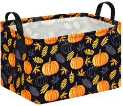 DUYIY Rectangle Gift Storage Basket front view showing sturdy handles for easy organization.