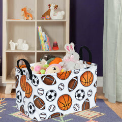DUYIY storage basket with durable handles ideal for carrying laundry or toys.