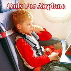 Duythy harness quickly secures toddlers during flight.