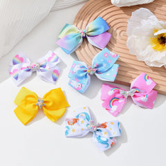 Dwenarry heart-print bows with clips for versatile outfits