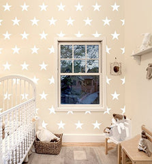 DXLING D399 white star decal on smooth wall for kids' room magic.