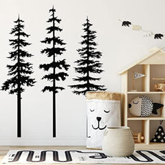 DXLING Pine Tree Wall Decal 50-inch tall enhances nursery ambiance with removable, damage-free decor.