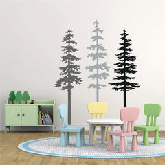 DXLING pine tree wall sticker for kids room creates painted-look ambiance