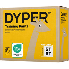 DYPER toddler training pants 5T-6T pack-front illustrate leak-proof protection for worry-free potty training.