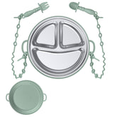 DZDOV baby feeding set with suction plate on tray helps mess-free meals.