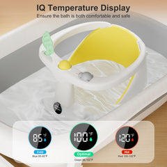 DZMDIP Baby Bath Seat with suction cups provides reliable grip on smooth tub surfaces.