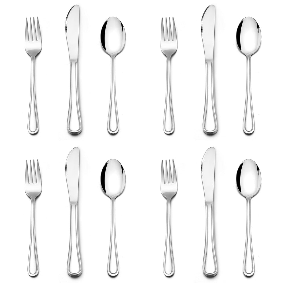 E-far 12-piece kids silverware set overview with grown-up look for independent eating