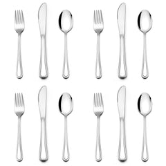 E-far 12-piece kids silverware set overview with grown-up look for independent eating