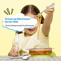 E-far kids forks with ergonomic grip for comfortable, controlled cutting