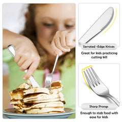 E-far kids spoons with smooth round handles for easy scooping