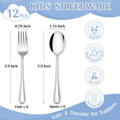 E-far toddler-silverware spoons-6pc ideal for cereals and snacks.