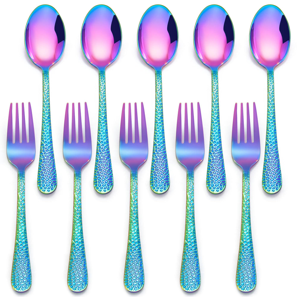E-far toddler utensils rainbow set overview for easy self-feeding