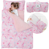 E1F1NN DOT Toddler nap mat with detachable pillow for secure daycare rests