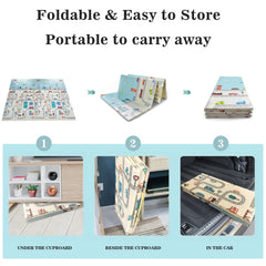 Eanpet baby play mat height-chart-pattern shows growth and encourages playful interaction