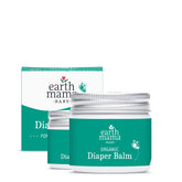 Earth Mama diaper balm tube front label highlighting fragrance-free, organic care for sensitive skin.