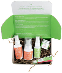 Earth Mama gift box overview, a newborn skincare set ideal for baby shower gifting.
