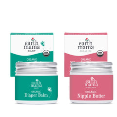 Earth Mama Nipple Butter packaging shows organic non GMO formula