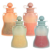 Eascrozn 4-pack baby food pouches in bright colors for organized meals on the go