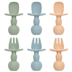 Eascrozn baby spoons and forks 6-pack, ideal for gentle self-feeding practice.