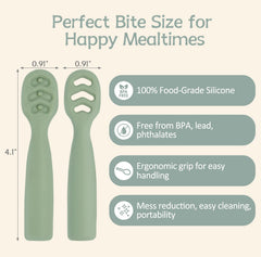 Eascrozn baby spoons stage-1-teether in action supports swollen gums during early meals