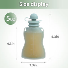 Eascrozn reusable baby food pouches suction nozzle enables easy self-feeding.