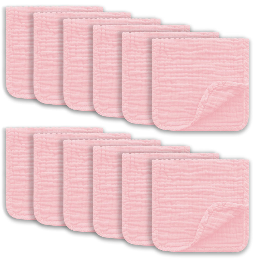 Ease Cubs muslin burp cloth pink pack 20x10 provides soft, breathable protection during burping.