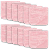 Ease Cubs muslin burp cloth pink pack 20x10 provides soft, breathable protection during burping.