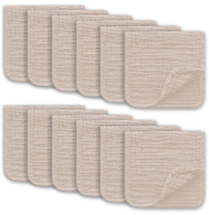 Ease Cubs muslin burp cloths flatlay showing soft, absorbent fabric for newborn messes.