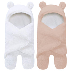 Ease Cubs ultra warm sherpa swaddle wrap fabric texture for cozy newborn sleep.