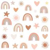Easma Rainbow Wall Decals: pastel rainbow design for a dreamy kids' room.