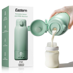 EASTEM portable bottle warmer on the go demonstrates fast heating for baby feeding.