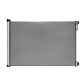 EasyBaby retractable gate top-stair installation demonstrates secure top-mount setup for safety.
