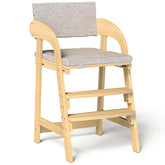 Easyego wooden high chair with adjustable height for growing child, ideal for family dining.