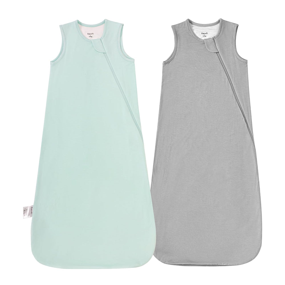 EasyFi Supersoft Sleep Sack front view in green-gray for cozy baby sleep.