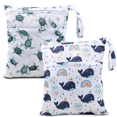Eaxin cloth diaper wet dry bag with front pocket for extra storage and accessibility.