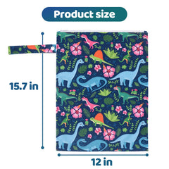 eaxin leopard wet bag with stroller clip for on-the-go use.