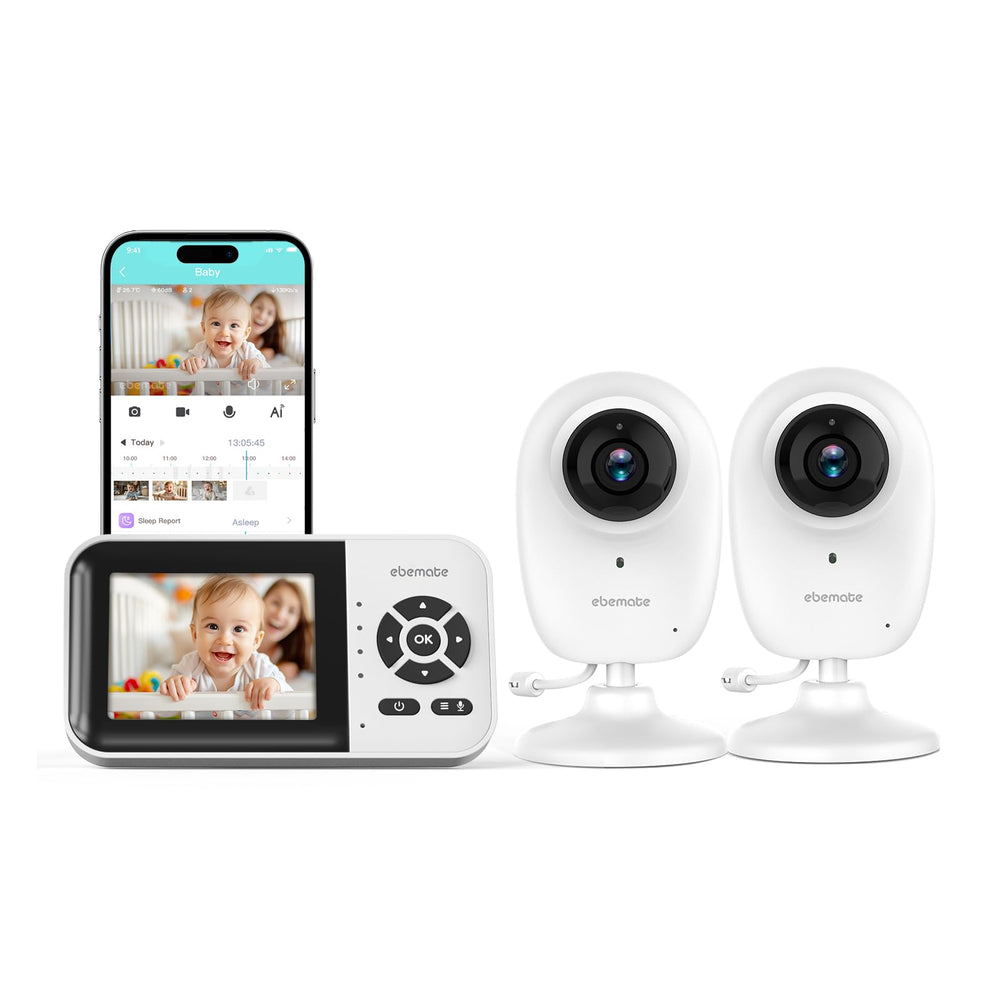 ebemate WiFi baby monitor assembly front view for quick nursery setup