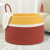 Eblog Large Blanket Basket folded for compact storage in small spaces.
