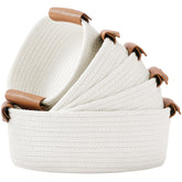 ECDYQXVU 5-piece basket stackable design for space-saving organization.