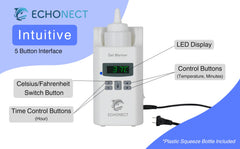 Echonect gel warmer top controls enable precise temperature for customized sessions