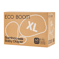 ECO BOOM diapers bamboo top sheet softness enhances baby comfort during changes.