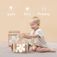 ECO BOOM Training Pants 360-degree stretch waistband enabling easy independence.