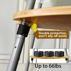 ECOGREDA bamboo high chair footrest platform highlighting spacious foot area.