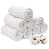 ECOVONA muslin burp cloths 8-pack front view, soft absorbent fabric for spills