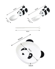 Ecrekhom panda plates close-up shows suction base for stable mealtime.