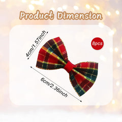 Ecuupas Christmas bow hair clip metal base for lasting grip